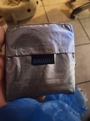 BAGGU Standard Bag Metallic Silver Eco Bag Tote Bag Japan Exclusive New