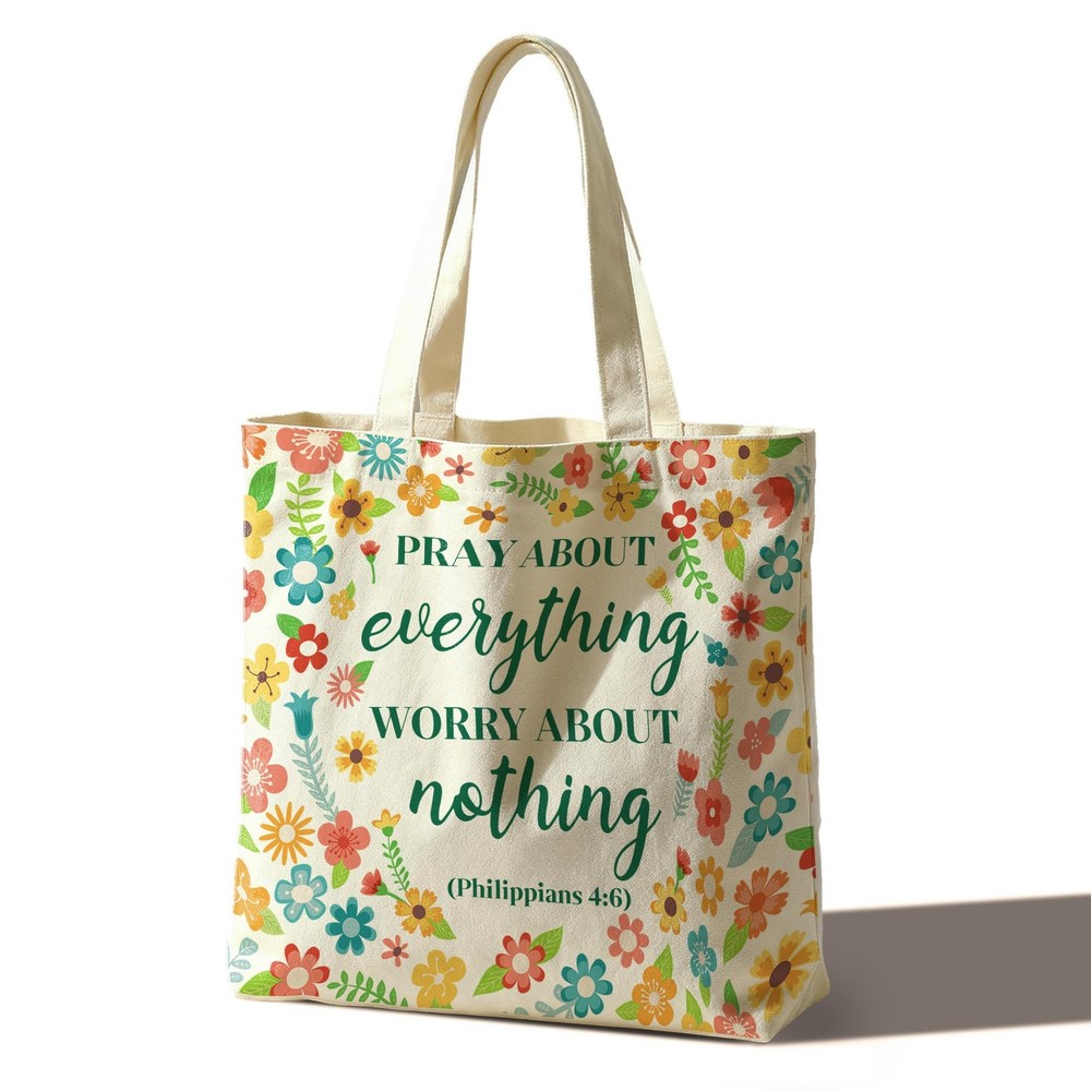 Christian Tote Bag For Women Man, Floral Bible Tote Bag, Reusable Work Shoppi…