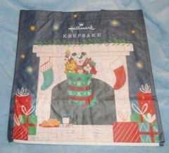 Hallmark Keepsake Blue Christmas Stocking Reusable Tote Bag 13.75″ NEW Sold Out!