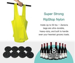 Foldable Reusable Grocery Bags – Heavy Duty 6 Pack with Handles | XL Tote for…