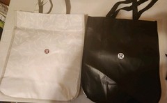 U Lululemon Shopping Totes X 2 Grey Black Reuseable Athletic