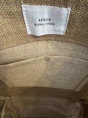 Jute Tote Bag Leather Handles Dana Point CA Coordinates Beach Market Tote