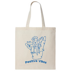 Positive Vibes Aesthetic Tote Bag Reusable Eco Friendly