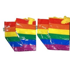 IKEA STORSTOMMA Rainbow Shopping Bag Set of 2 Reusable Pride Tote Small Multi