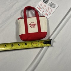 Trader Joe’s Micro Tote Canvas Red Tote with Reusable Grocery Foldable Tote Bag