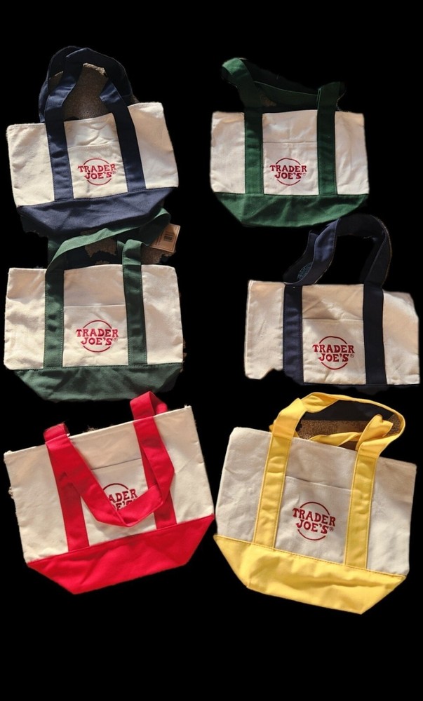 Trader Joe’s Mini Canvas Tote Bag Limited Edition Trader Joe Bag SET of (4)