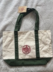 Trader Joe’s Foldable Canvas Reusable Tote Bag Solid Beige Green Single Pack