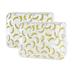 TotePrint 2PCS Banana pattern Transparent 9.84×7.09×2.36inch,
