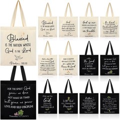 12 Pcs Christian Gift Bags for Women Bible Verse Tote Bags Inspirational Aest…