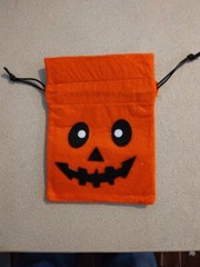 Felt Drawstring Halloween Candy bag Pumpkin Jack o lantern 268302