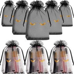 100 Pcs Eyelash Aftercare Bags Eye Lash Print 4 x 6 Inch, Black Plus Golden