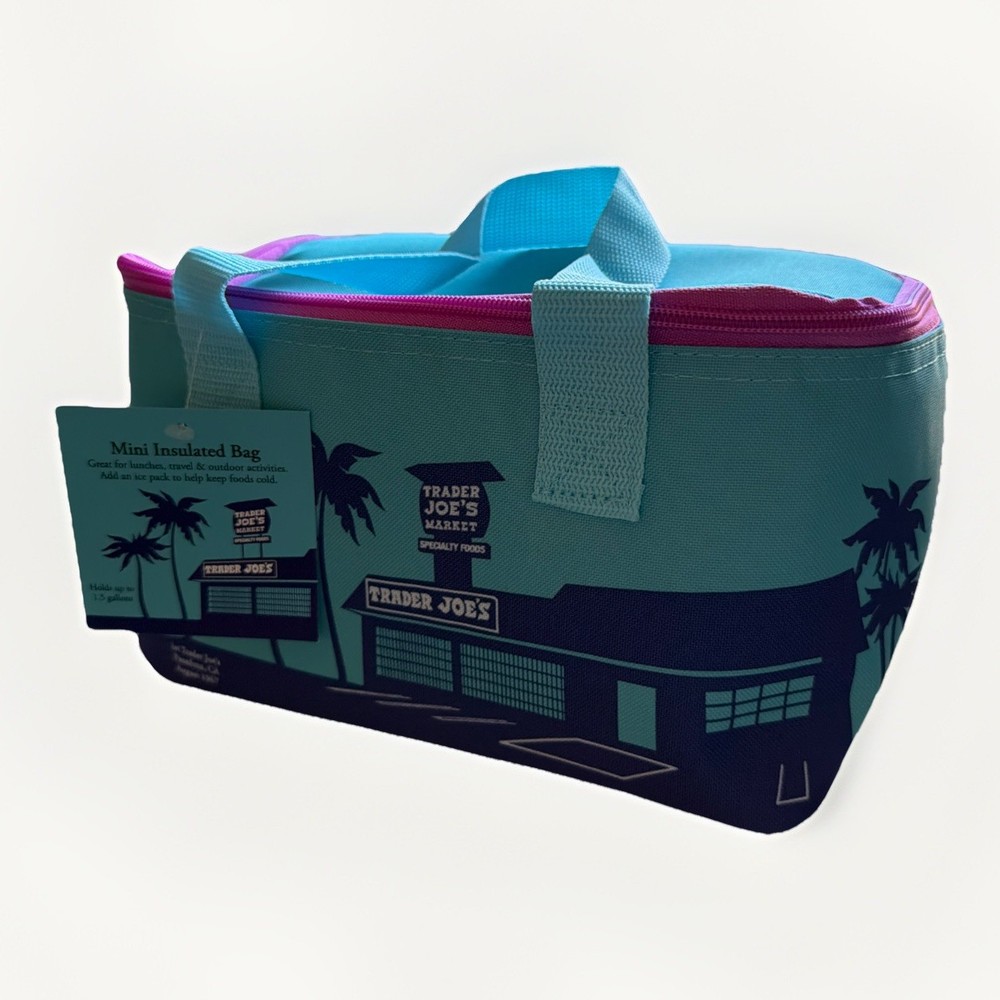 Trader Joe’s Mini Insulated Tote Bag Limited Edition 2026 Ice Blue 1.5 Gallon