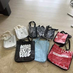 LOT of 9 Lululemon Reusable Tote Shopping Bag Assorted Colors and Sizes