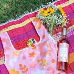 NEW! EB Design SET OF TWO REUSABLE NYLON BAGS — “Funky Floral” & “Summer Meadow”