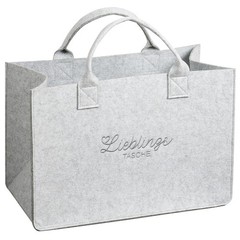 Kesper 17551 felt effect bag, 50 x 25 x 34 cm, polyester, light grey