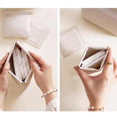 Arvintas 4PCS Small Waterproof Makeup Bag Set for Women, Mini White + pink