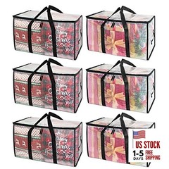 Oversized Moving Bags with Reinforced Handles, Heavy-Duty Storage 6-Pack Clear