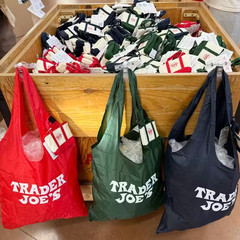New Trader Joe’s Mini Tote, Micro Tote, & Grocery Bag – 2025 Holiday – Blue