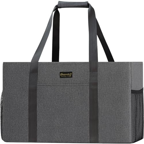 Stand Up Extra Large Utility Tote Bag With Metal Wire Frame & Hard Bottom Board