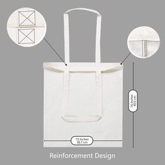 5 | 12 | 24 | 48 | 192 Pack Economical Cotton Tote Bag Lightweight Medium Reusab