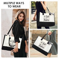 Christian Canvas Tote Bag – Bible Verse Gifts Bags Be Still and Know Bible