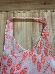 Free People FP Movement Reusable Ripstop Nylon Orange White Floral Tote Bag