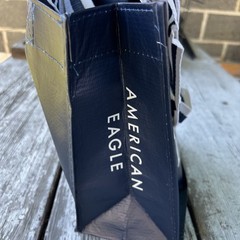 American Eagle Reusable Shopping Bag Dark Blue & White Polropylene Modern
