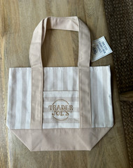 Bundle for jasvilla Trader Joe’s Striped Tote Shopping Bag Beige and boue