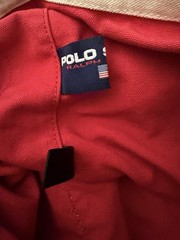 Vintage 90s Polo Sport Ralph Lauren Canvas Tote Beach Weekend Bag with USA Flag