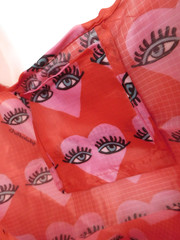 new REUSABLE TOTE BAG Kendra Dandy Hearts Face Eyes Red Pink Lightweight Travel