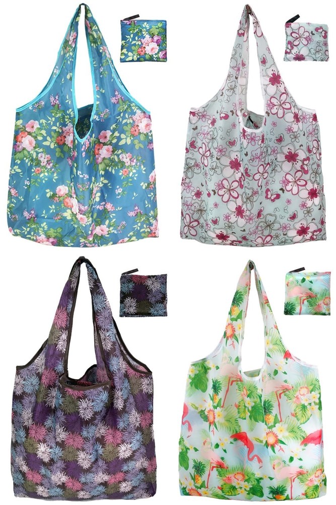 4 Pack 50Lbs Foldable Large Reusable Shopping Bags Washable Market Totes