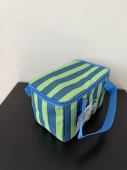 Trader Joes Mini Insulated Lunch Tote Bag – 2026 New – Blue & Green Stripes NWT