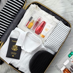 Ohuimrt 24 PCS Mini Clear Makeup Bags Bulk 7.9″ x 5.9″x 24 Pack, Clear-24