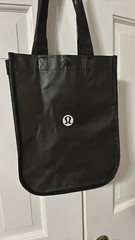 Lululemon Small Reusable Shopping Bag Lunch Tote Shopper Solid Black And White