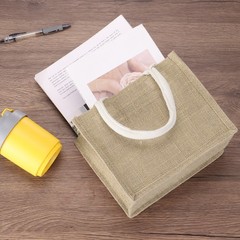 10Pcs Burlap Tote Bags, Reusable Gift Tote Bags 8.7 x 7.1 Inch Brown