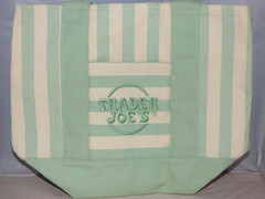 Trader Joe’s – Mini Canvas STRIPED Tote Bag – Green – Summer 2026 – Limited Ed