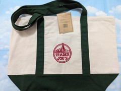 TRADER JOE’S LARGE AND MINI TOTE CANVAS BAGS GREEN