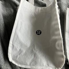 Lululemon Shopping Tote Bag Reusable Black And White 9×12 Lot Of 2