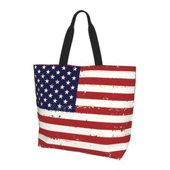 American Flag Tote Bag With Zipper Reusable Large Women 250 Color-02