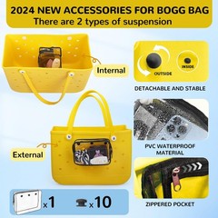 Retooler 4 Packs Clear Bogg Bag Accessories with a Pair of Arm Sleeves black