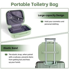 Yoanlayr Portable Makeup Case 14inch Cosmetic Travel Toiletry Hand GREEN