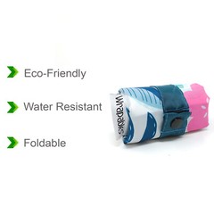 Wrapables Large Reusable Shopping Tote Bag with Outer Pouch, Floral Rabbits
