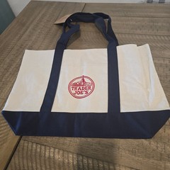Trader Joe’s Authentic Navy Blue Large Canvas Tote Bag, NWT