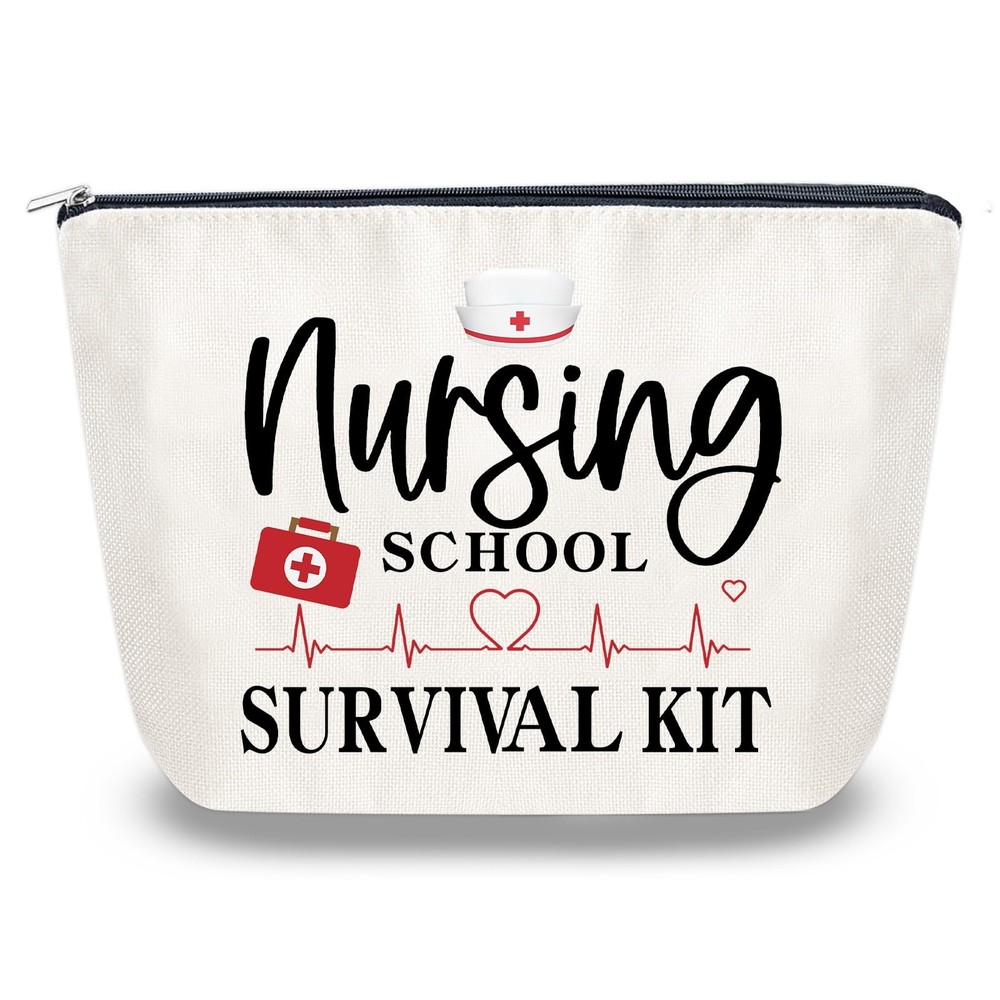 Sugchairo Nurse Practitioner Gifts for Women Makeup Bags Nursing White
