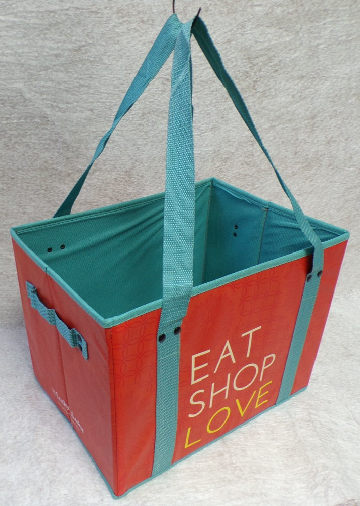 COLLAPSIBLE LARGE FOLDABLE TOTE SHOPPING GROCERY BAG LUCKY SUPERMARKET INSTORE