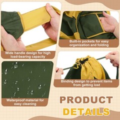 14.3 x 13.4 Inch Washable Shopping Bags with Handles for Shopping Dark Green