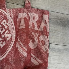 RARE Red Trader Joe’s Very Denim Canvas Logo Red Tote Bag