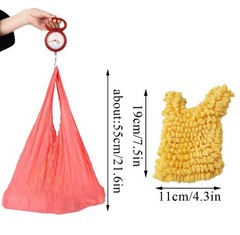 Stretchable Magic Bubble Bag Oversized Portable Shopping Tote Reusable Yellow