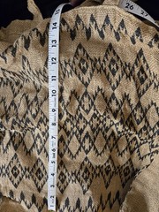Earthbound Trading Co. Jute Burlap Shopping Bag With Black Geometric Pattern