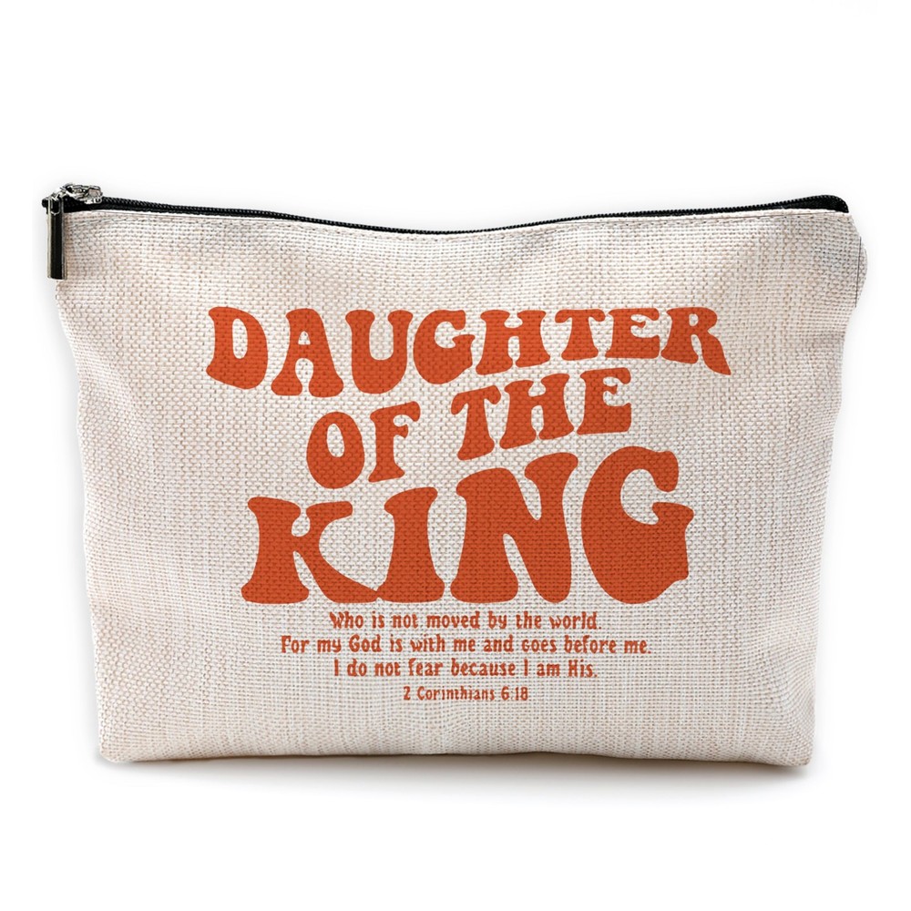 Christian Gifts for Women, Makeup Bag, Groovy Daughter of the King